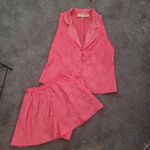 Vintage Victorias Secret 2 Piece Pink Pajama Set